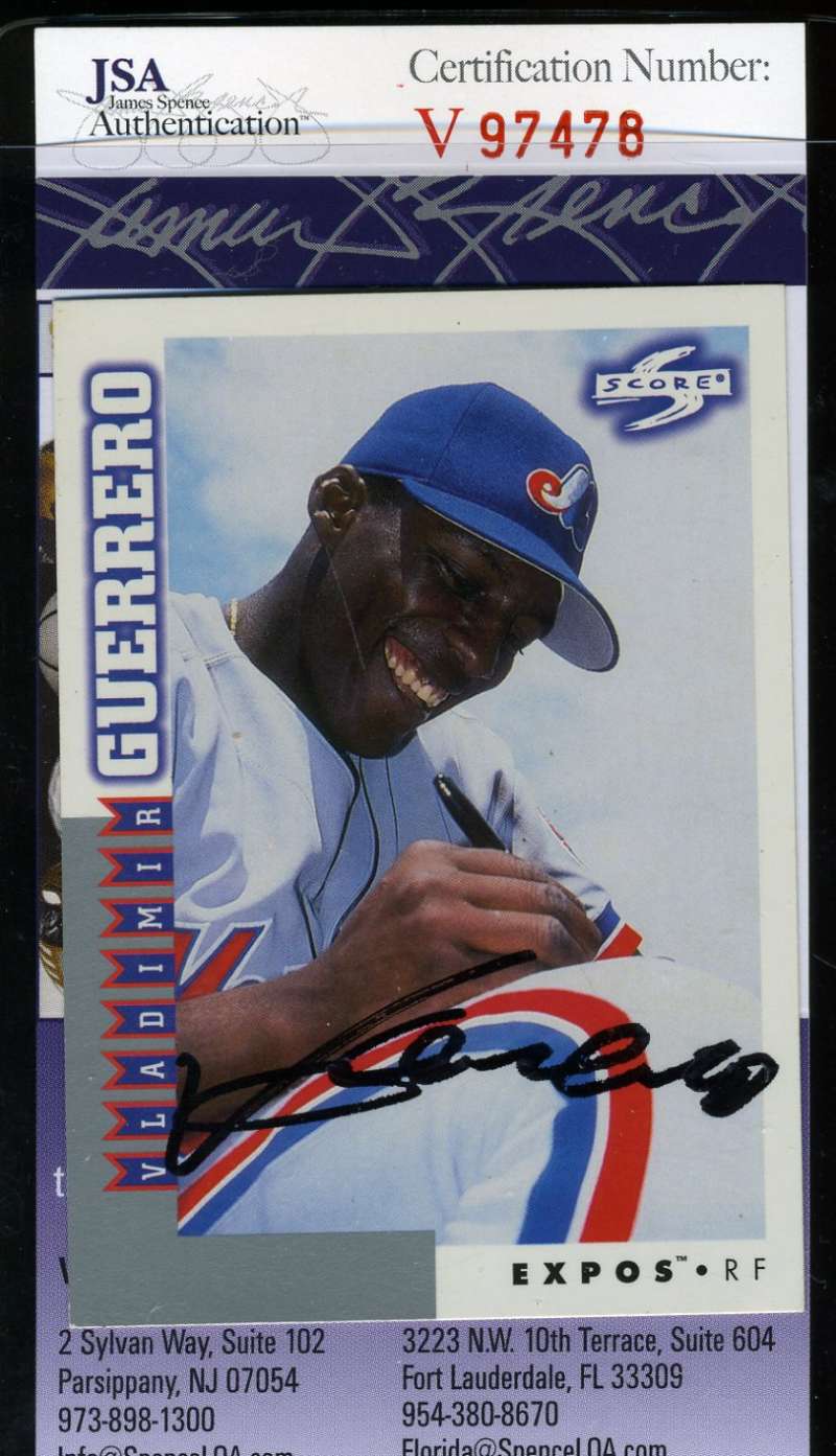 Vladimir Guerrero 1998 Score Jsa Coa Hand Signed Authentic Autograph