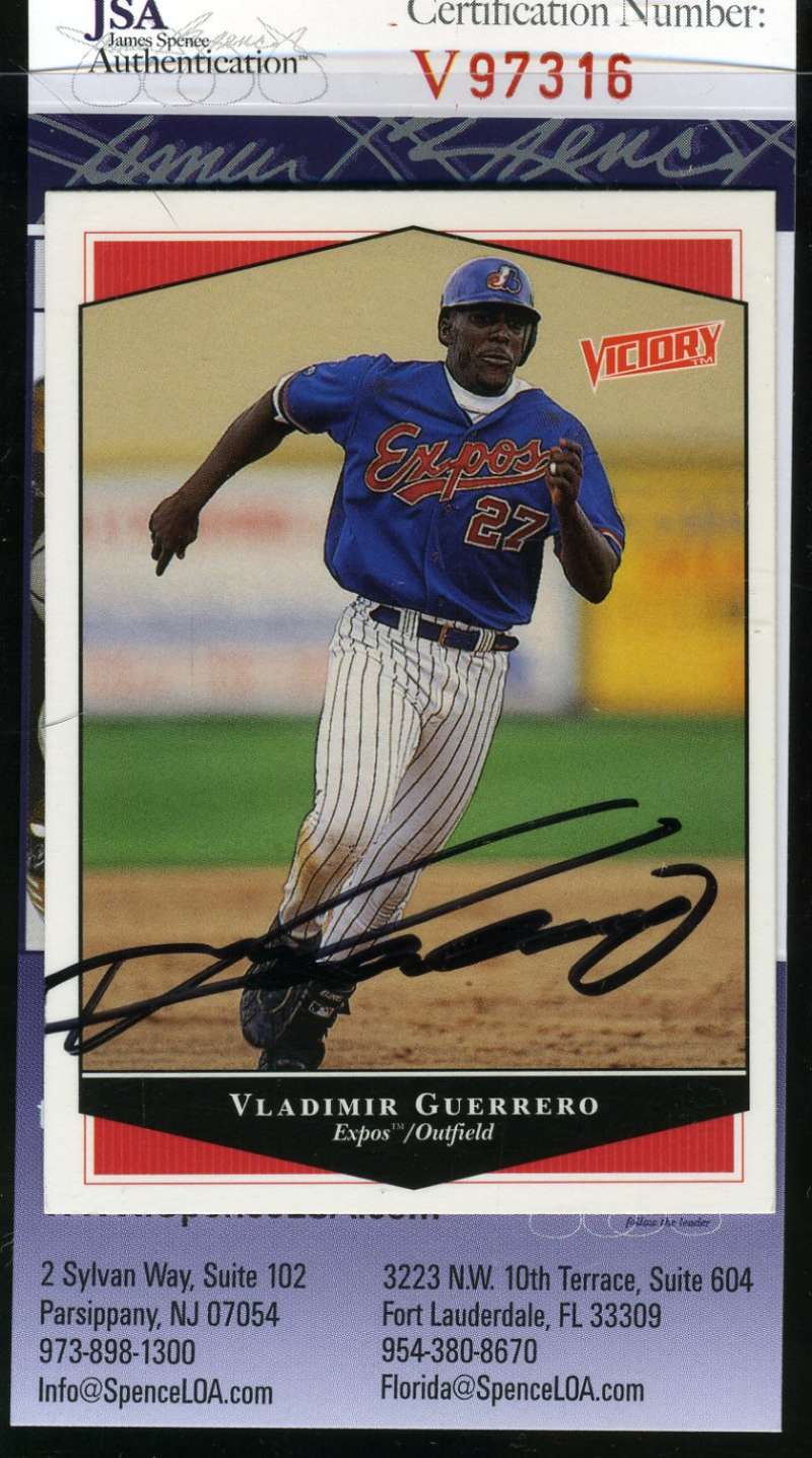 Vladimir Guerrero 1999 Upper Deck Jsa Coa Hand Signed Authentic Autograph
