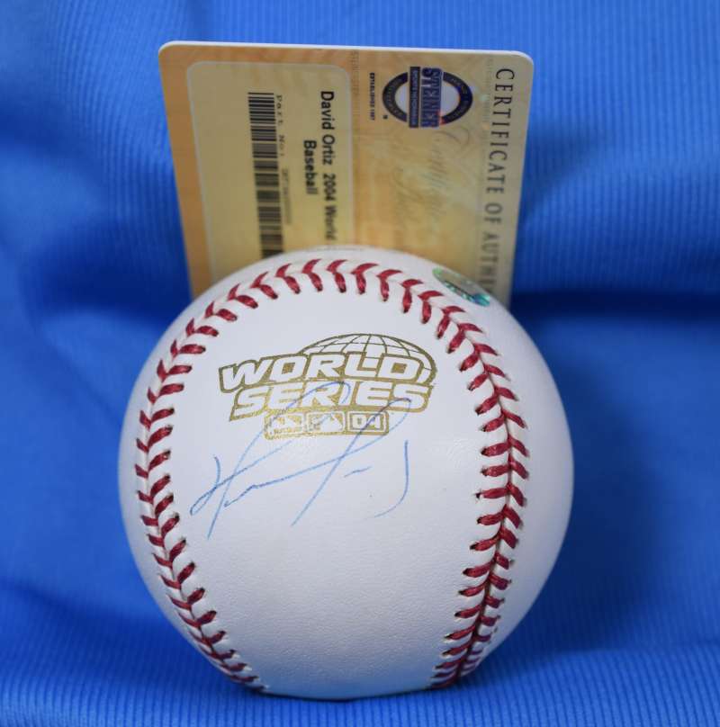 David Ortiz Signed Mlb And Steiner Coa 2004 World Series Baseball  Autograph