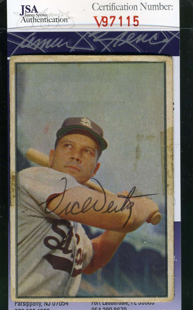 Vic Wertz 1953 Bowman Jsa Coa Hand Signed Authentic Autograph