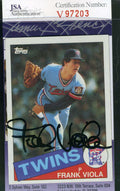 Frank Viola 1985 Topps Jsa Coa Hand Signed Authentic Autograph