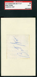 Bart Starr Sgc Coa Hand Signed 1960`s 3x5 Index Card Authentic Autograph