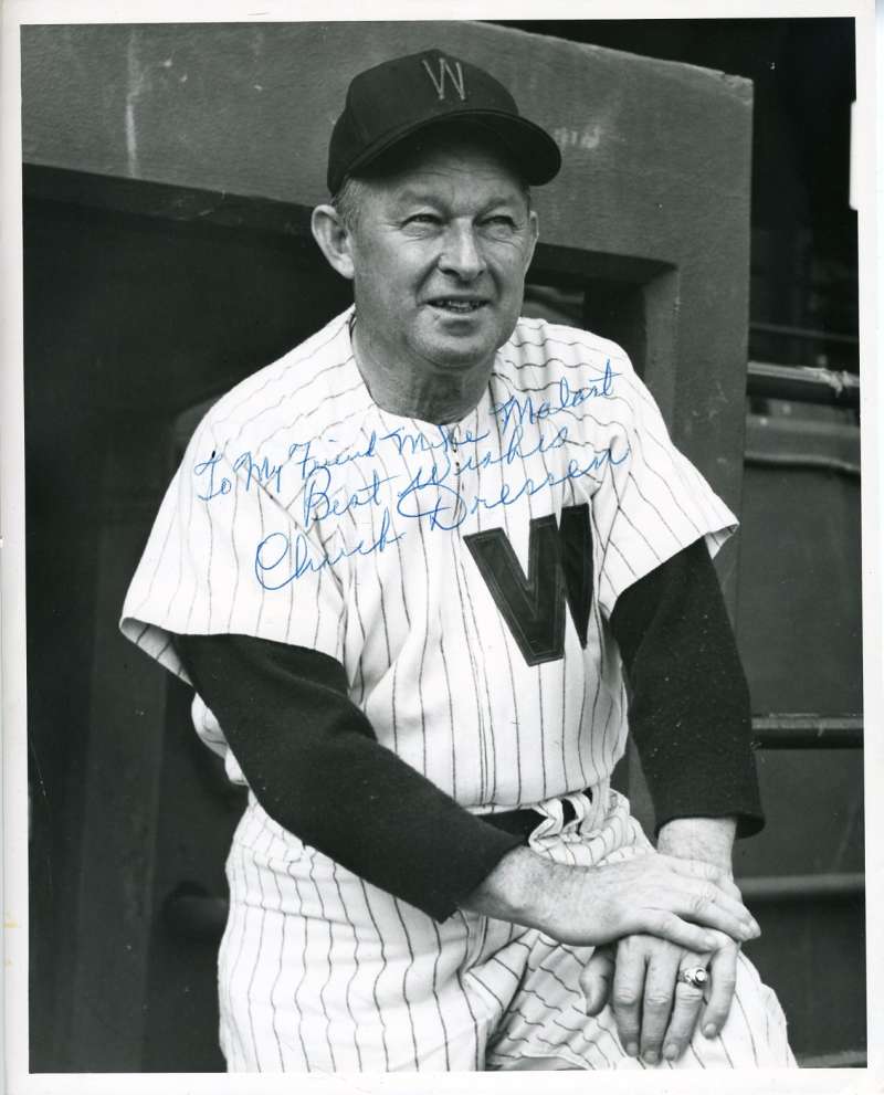 Chuck Dressen Psa Dna Coa Autograph 8x10 Photo  Hand Signed Authentic