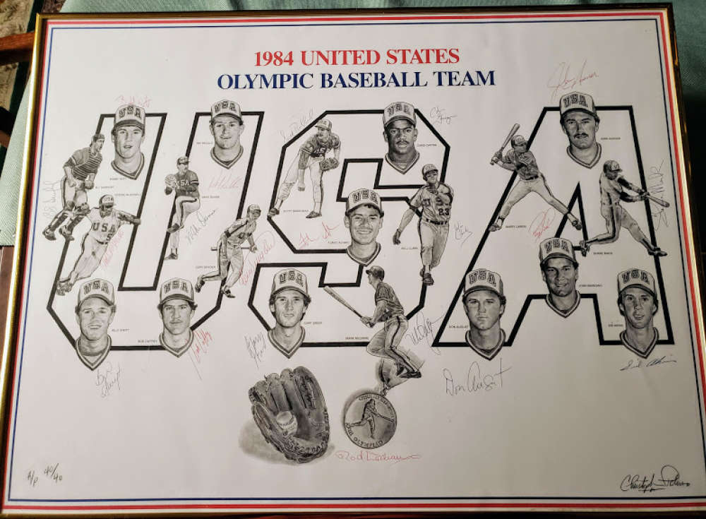 1984 Usa Olympic Team Psa Dna Autograph 18x24 Litho Photo  Hand Signed By 20