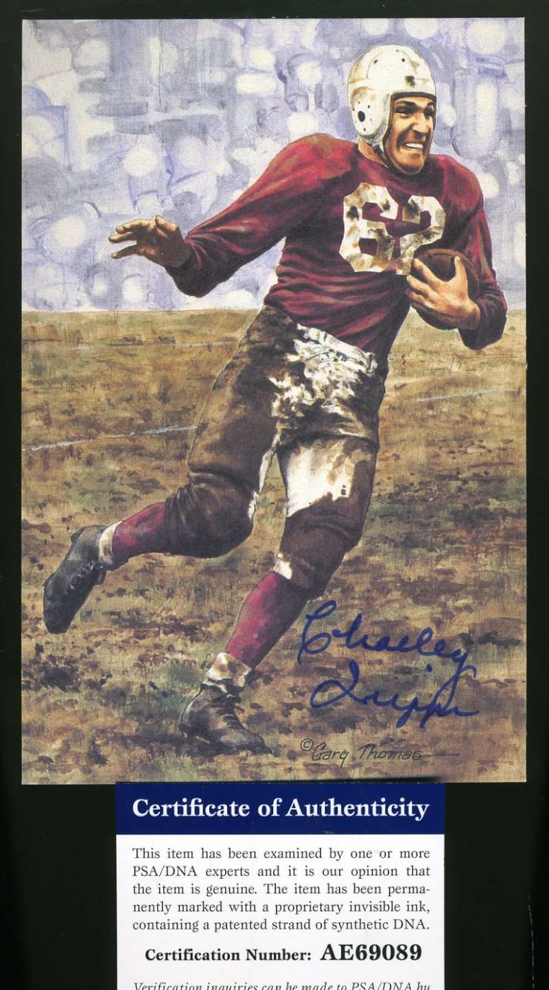 Charley Trippi Psa Dna Autograph Goal Line Art Card Glac Hand Signed