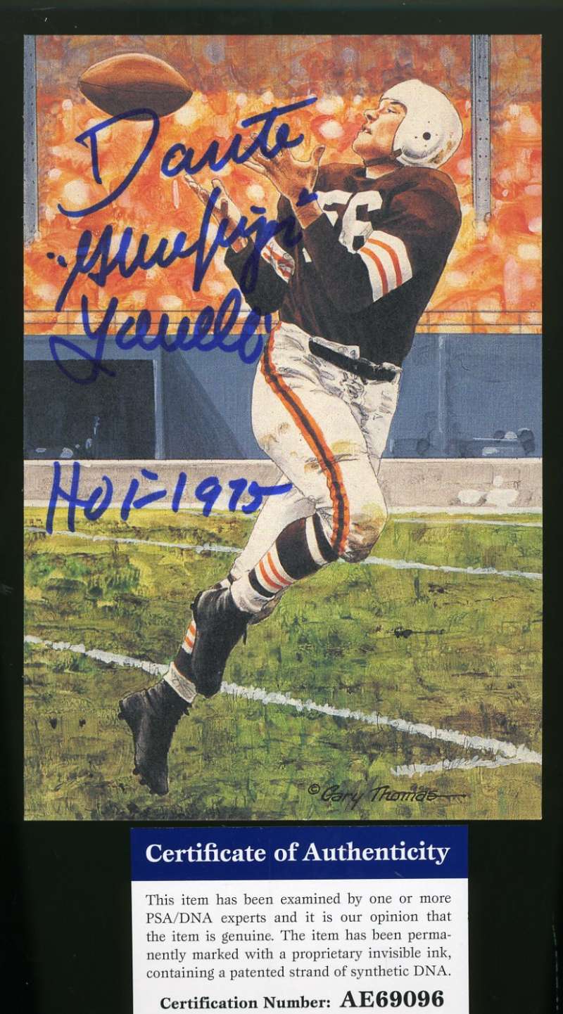 Dante Lavelli Hof 75 Psa Dna Autograph Goal Line Art Card Glac Hand Signed