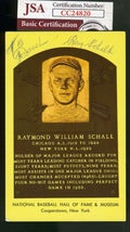 Ray Schalk Jsa Autograph Gold Hof Plaque Authentic Hand Signed