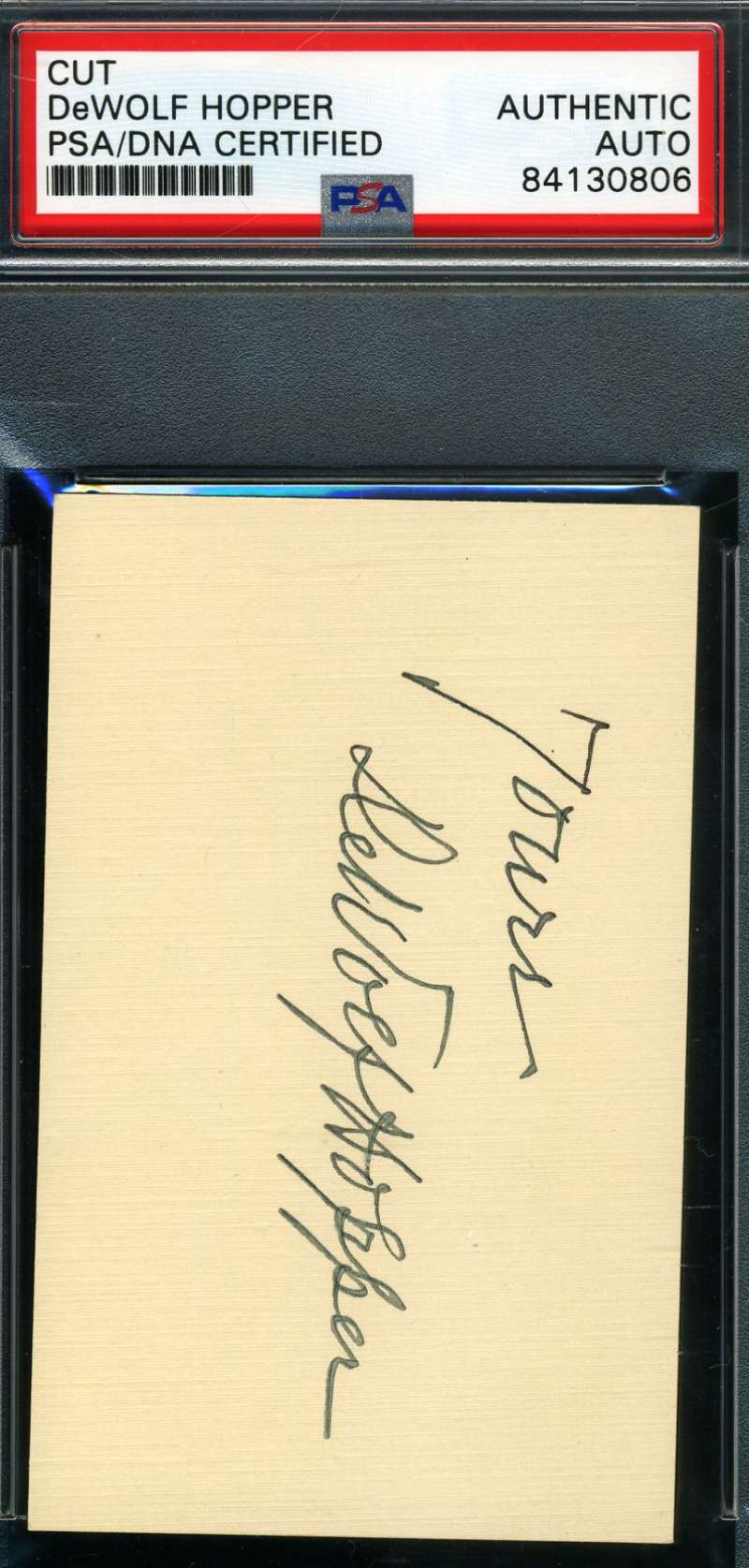 Dewolf Hopper Psa Dna Autograph  Take Me Out To The Ballgame Cut Signed