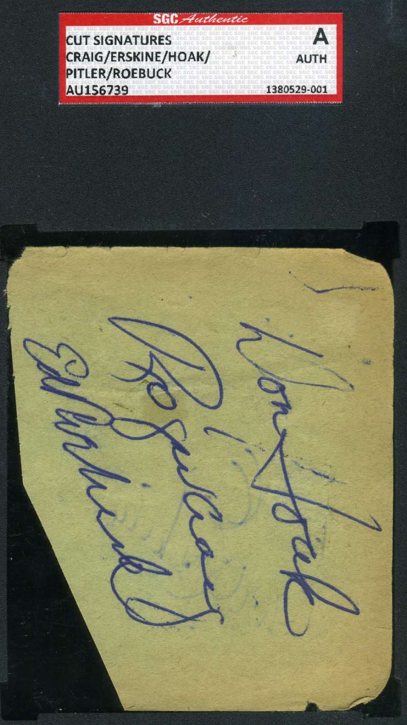 Doak Hoak Jake Pitler Etc Sgc Autograph  Album Page  Authentic Hand Signed