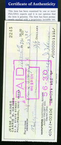 Jesse Haines Psa Dna Autograph  Check Hand Signed