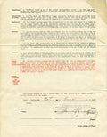Barney Dreyfuss Jsa Autograph  1930 Contract Hand Signed