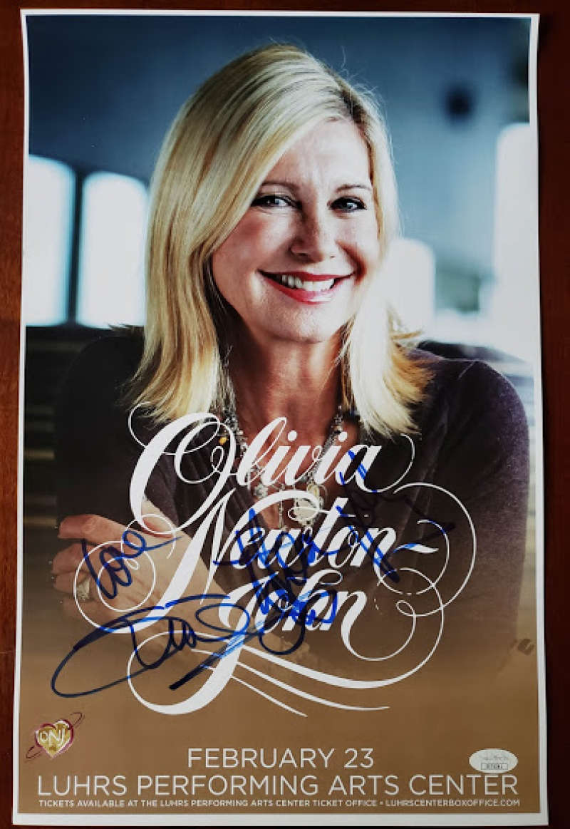 Olivia Newton John Jsa Cert Hand Signed 11x17 Concert Poster Photo Autograph