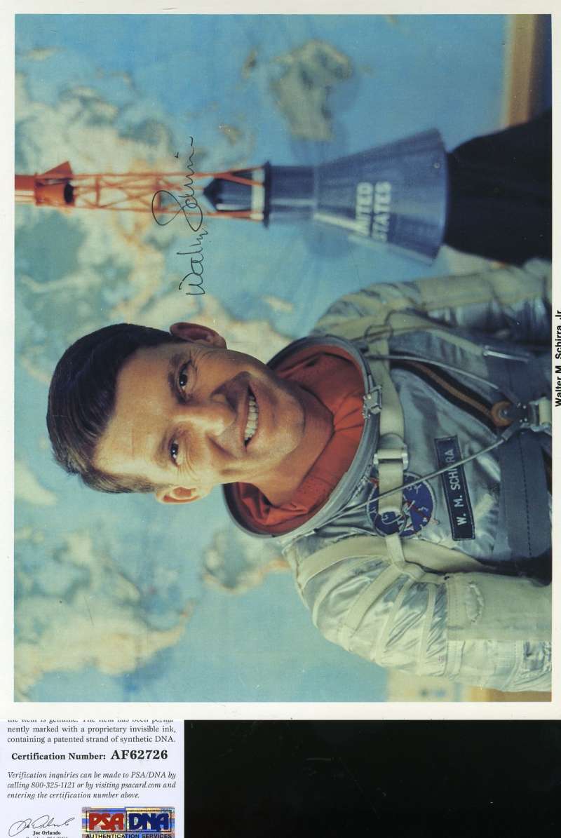 Wally Schirra Psa Dna Coa Hand Signed 8x10 Nasa Photo Autograph