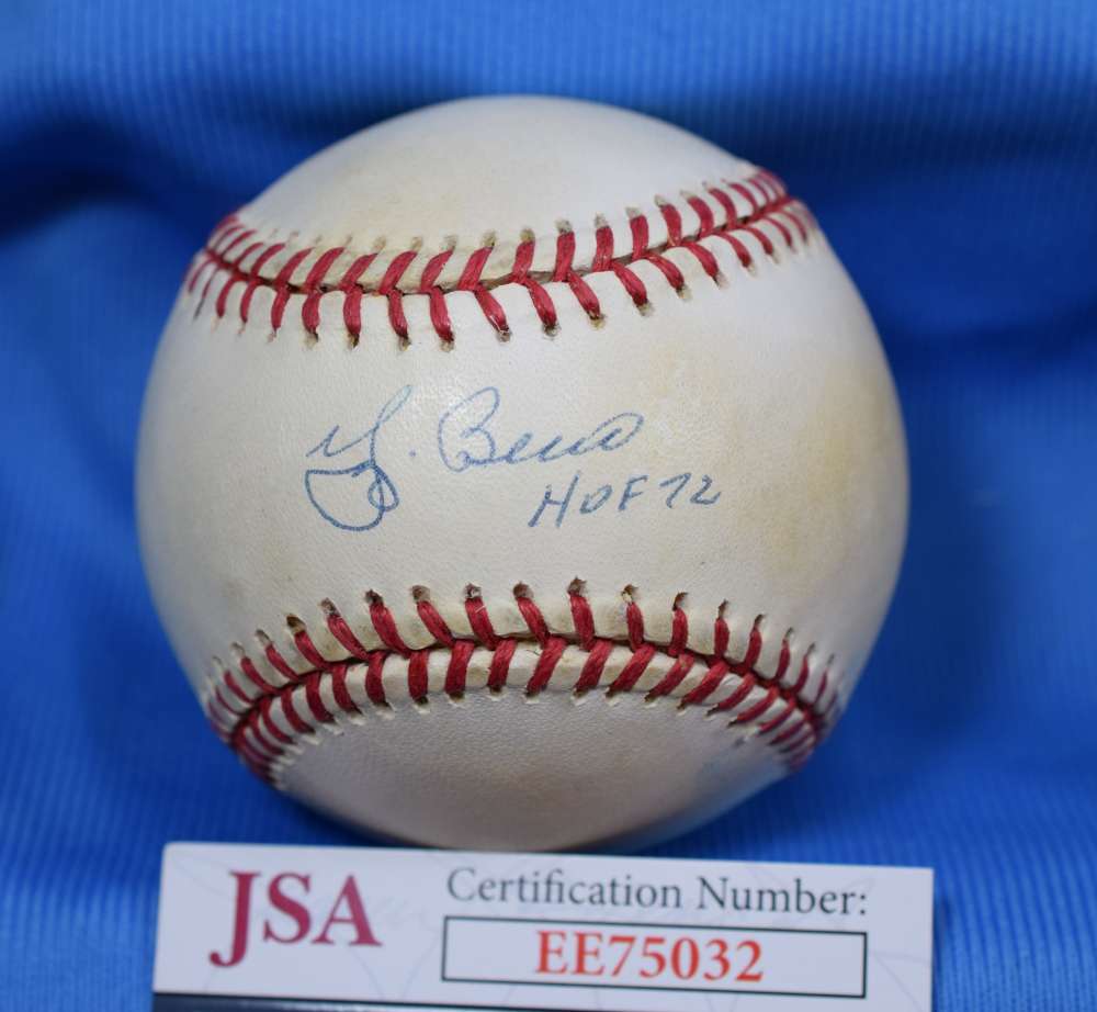 Yogi Berra Hof 72 Jsa Autograph American League Oal Hand Signed Baseball