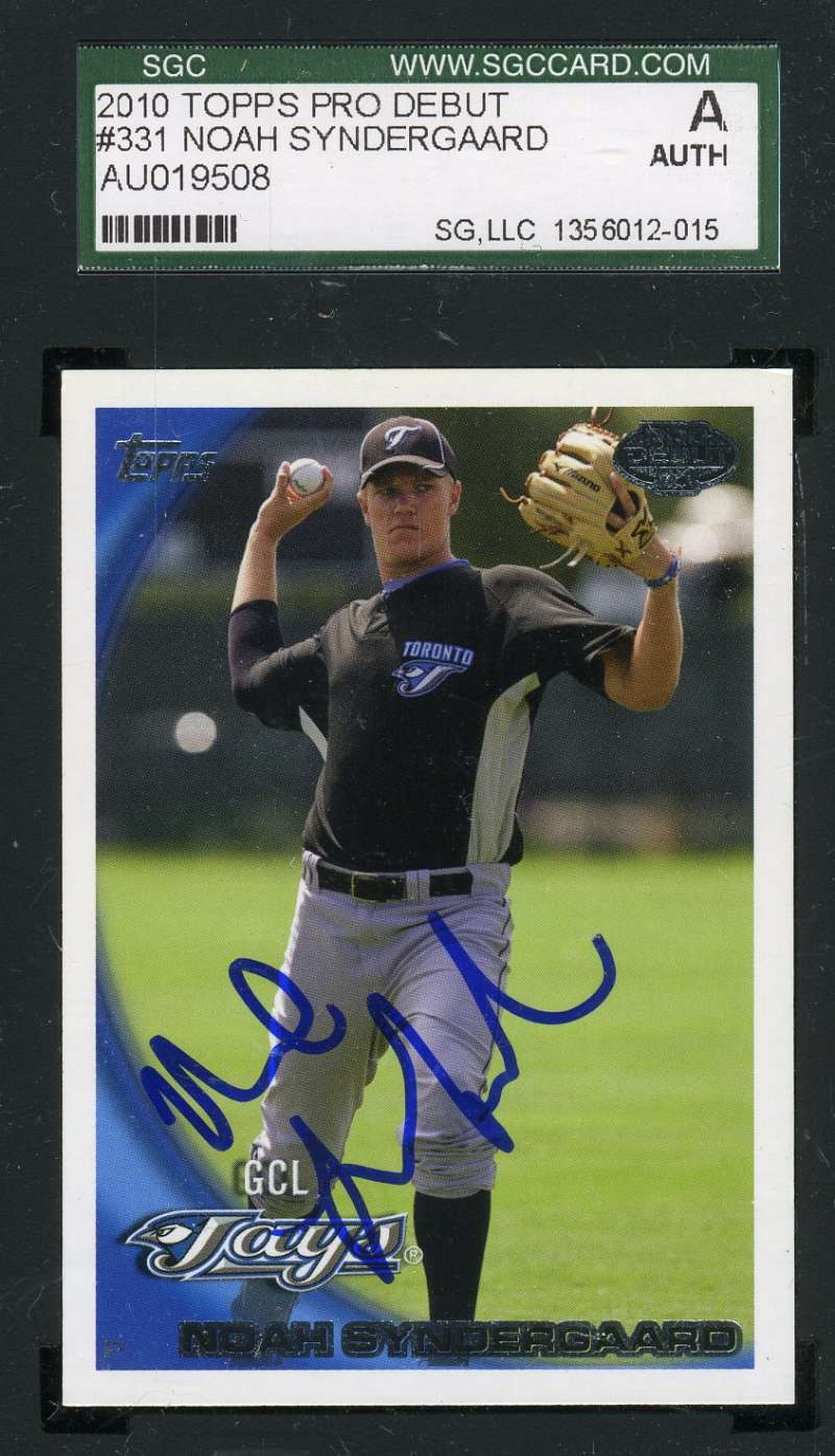 Noah Syndergaard Sgc Coa Autograph 2010 Topps Rookie Authentic Hand Signed