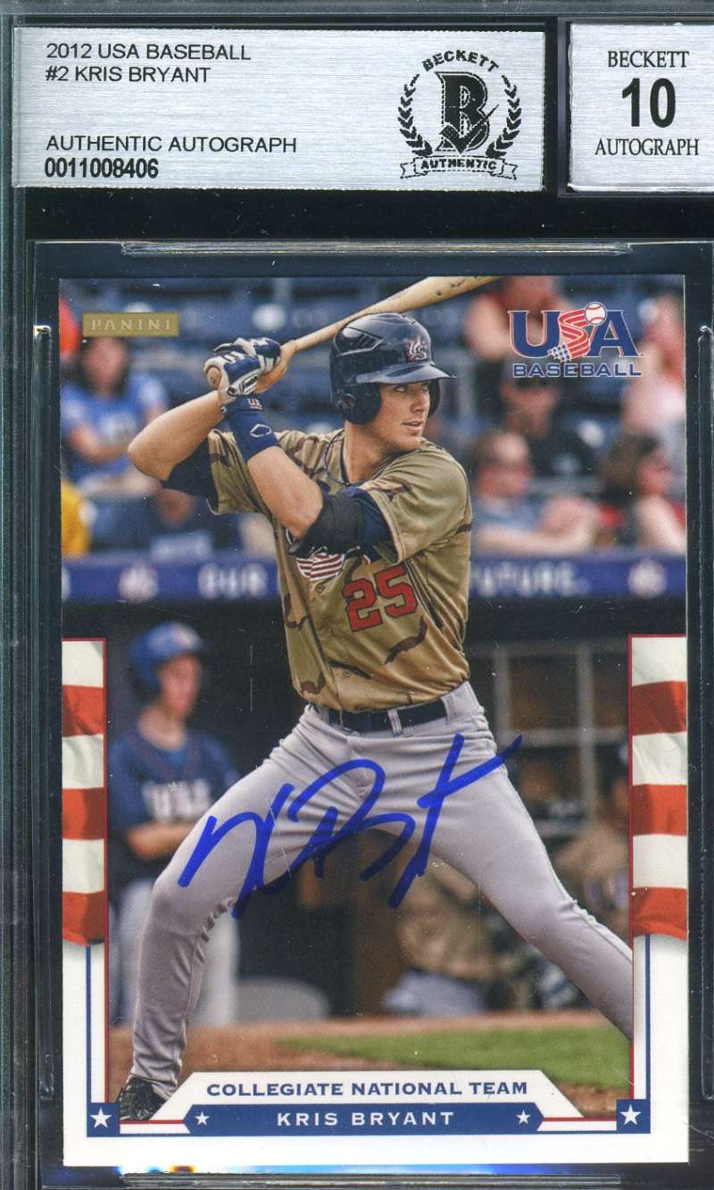Kris Bryant Bas Beckett Coa Autograph 2012 Panini Rookie Authentic Hand Signed