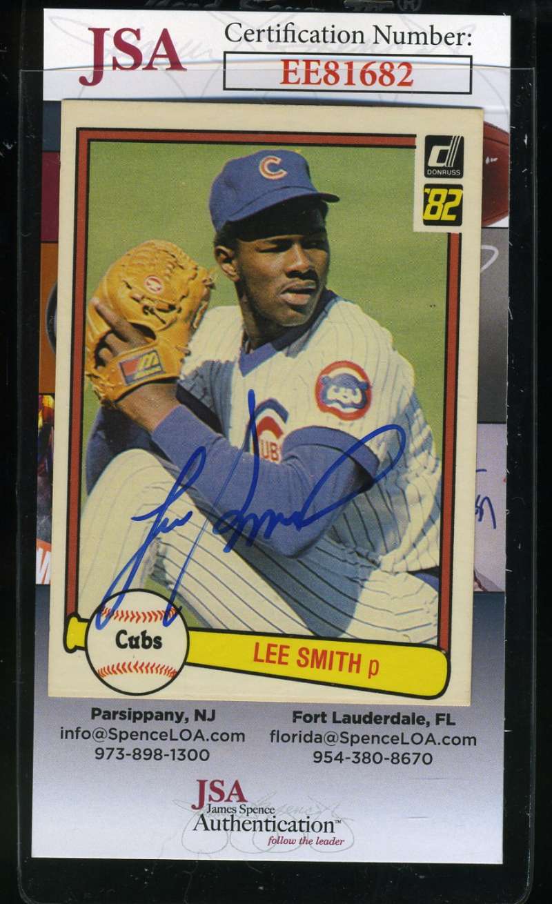 Lee Smith 1982 Donruss Rookie Jsa Coa Hand Signed Authentic Autograph
