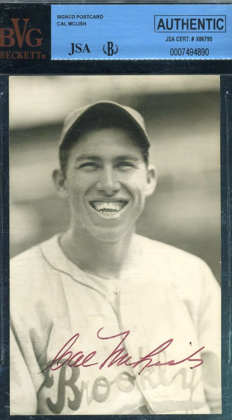 Cal Mclish Psa Dna Autograph Photo Postcard Authentic Hand Signed