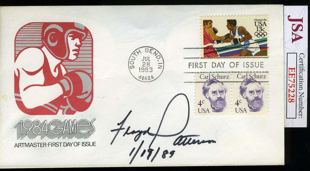 Floyd Patterson Jsa Autograph  1983 Fdc Cache Hand Signed