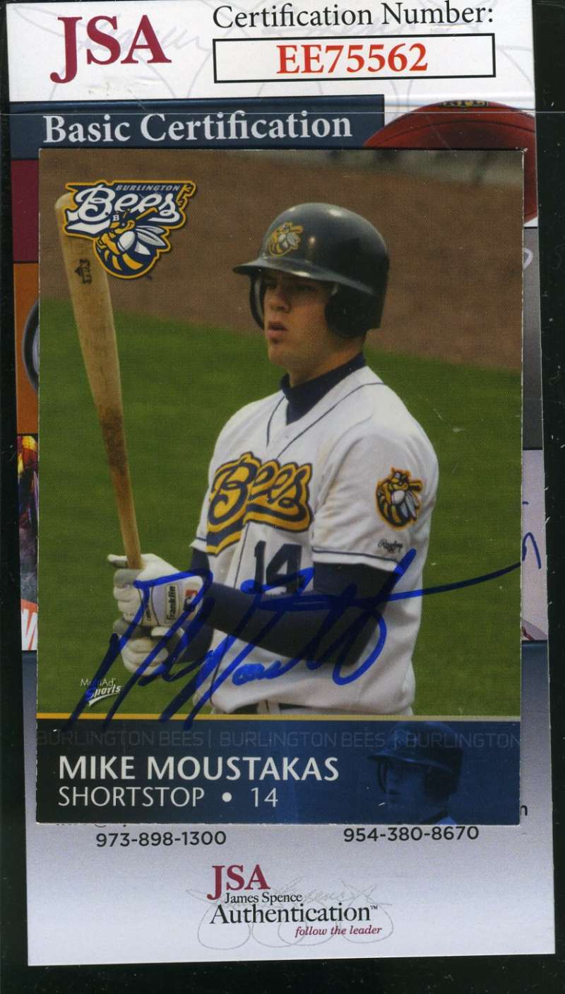 Mike Moustakas 2008 Burlington Rookie Jsa Coa Hand Signed Authentic Autograph