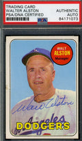 Walter Alston Psa Dna Coa Autograph 1969 Topps Authentic Hand Signed