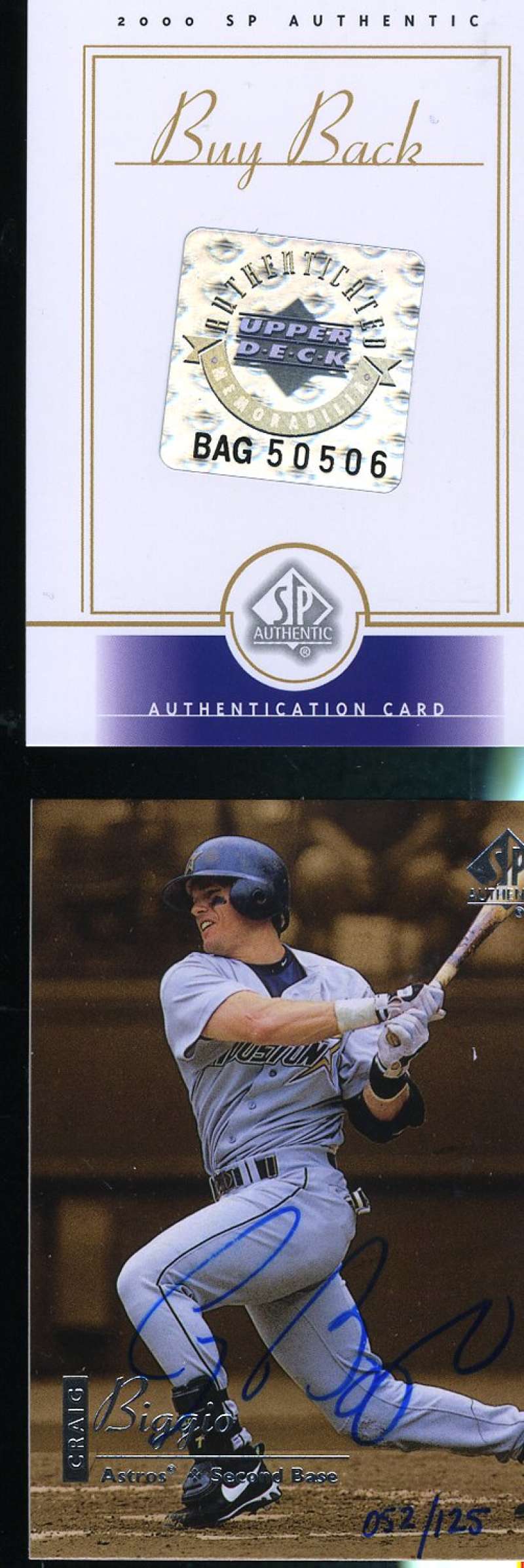 Craig Biggio Autograph Upper Deck Buy Back 1999 Authentic Hand Signed