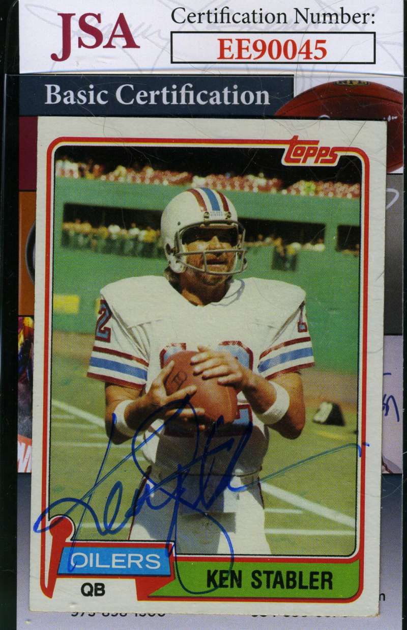 Ken Stabler 1981 Topps Jsa Coa Hand Signed Authentic Autograph