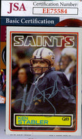 Ken Stabler 1983 Topps Jsa Coa Hand Signed Authentic Autograph