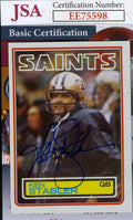 Ken Stabler 1983 Topps Jsa Cert Hand Signed Authentic Autograph