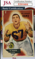 Les Richter 1956 Bowman Jsa Coa Hand Signed Authentic Autograph
