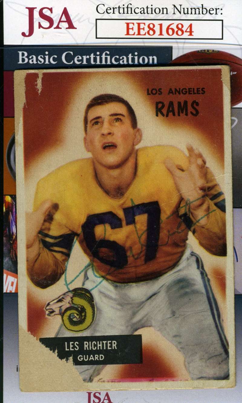 Les Richter 1956 Bowman Jsa Coa Hand Signed Authentic Autograph