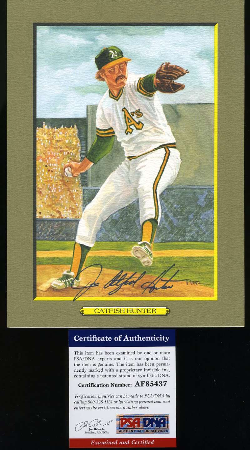 Jim Catfish Hunter Psa Dna Coa Autograph Perez Steele Great Moments Signed Postcard