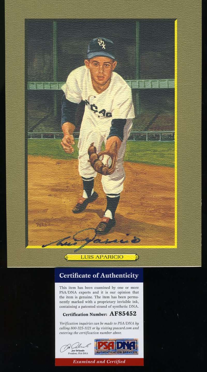 Luis Aparicio Psa Dna Coa Autograph Perez Steele Great Moments Signed Postcard