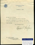 Justice Charles Evans Hughes Psa Dna Coa Hand Signed Supreme Court Letter Autograph