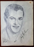 Gary Cooper PSA DNA Coa Hand Signed 9x12 Original 30`s Hand Drawn Photo Autograph