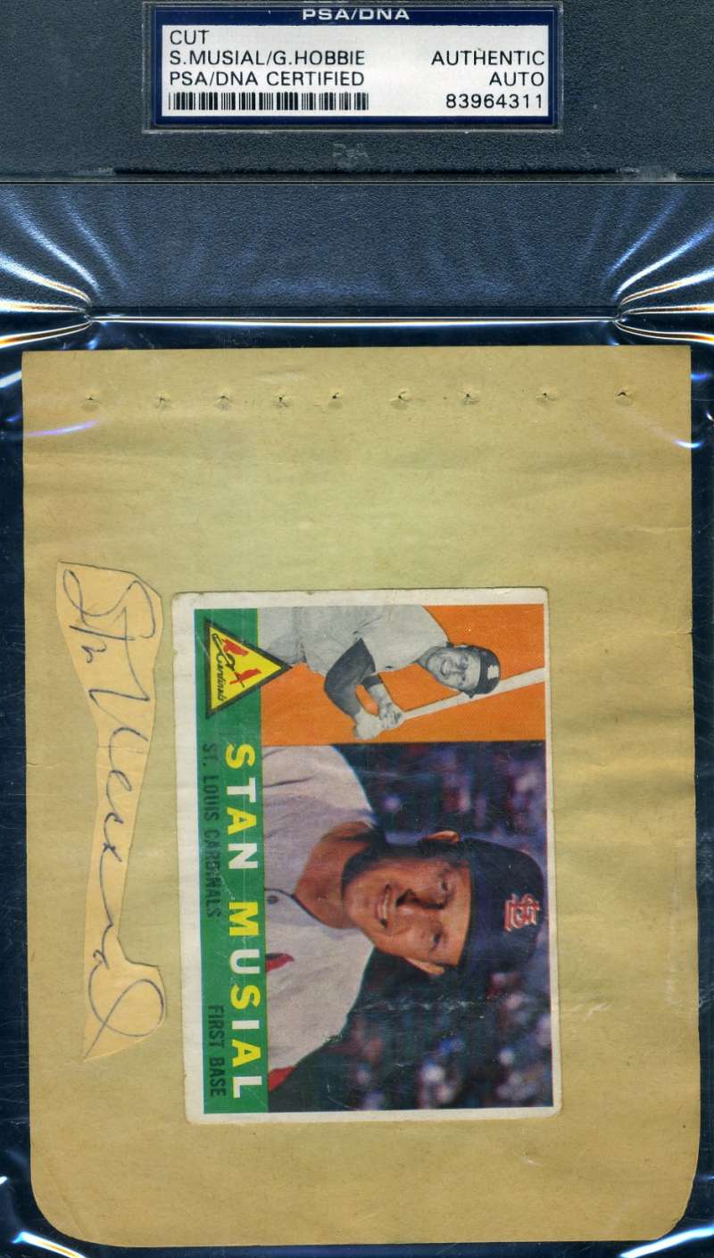 Stan Musial Glen Hobie PSA DNA Coa Autograph Hand Signed Album Page With 1960 Topps