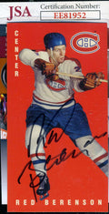 Red Berenson JSA Coa Autograph 1994-95 Parkhurst Tall Boy Hand Signed