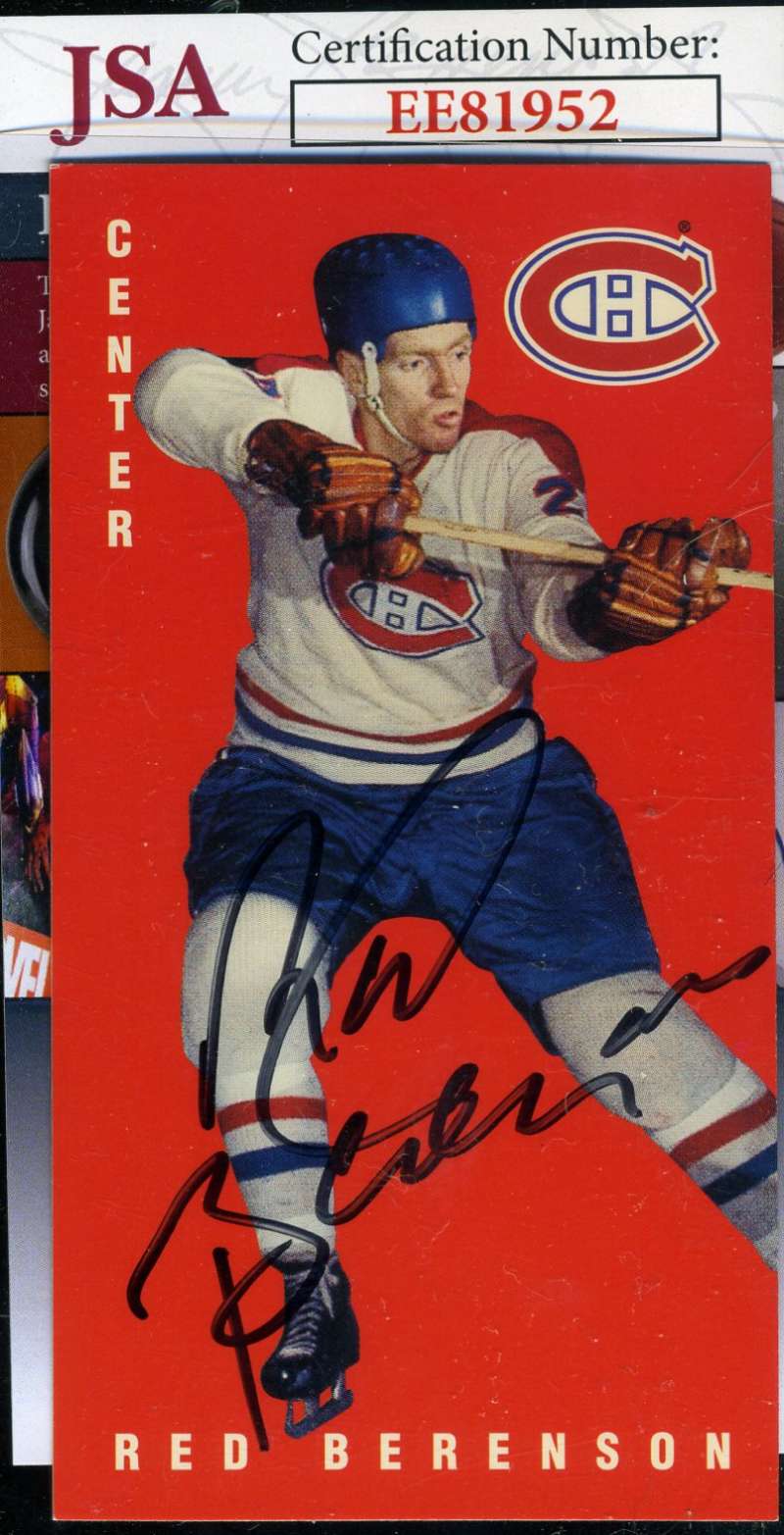 Red Berenson JSA Coa Autograph 1994-95 Parkhurst Tall Boy Hand Signed