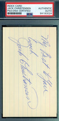 Jack Christensen PSA DNA Coa Autograph Hand Signed 3x5 Index Card