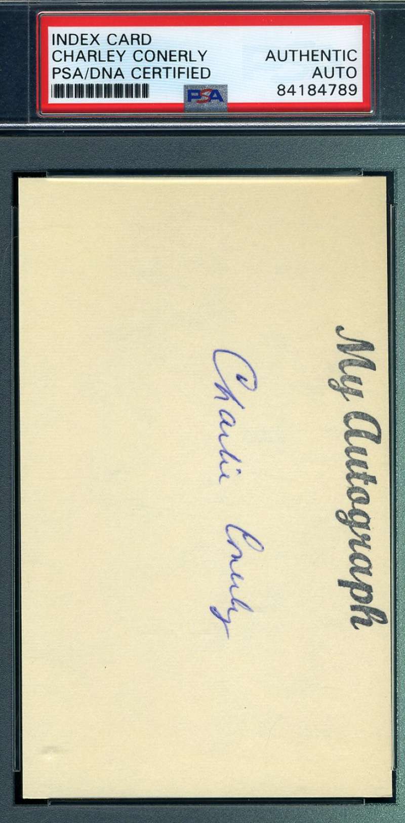 Charley Conerly PSA DNA Coa Autograph Hand Signed 3x5 Index Card Giants