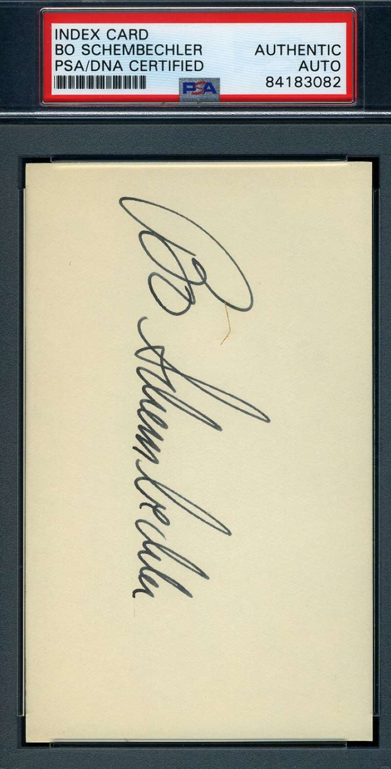 Bo Schembechler MICHIGAN PSA DNA Coa Autograph Hand Signed 3x5 Index Card