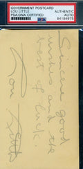 Lou Little COLUMBIA PSA DNA Coa Autograph Hand Signed 1952 GPC