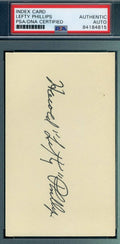 Lefty Phillips D.72 PSA DNA Coa Autograph Hand Signed 3x5 Index Card