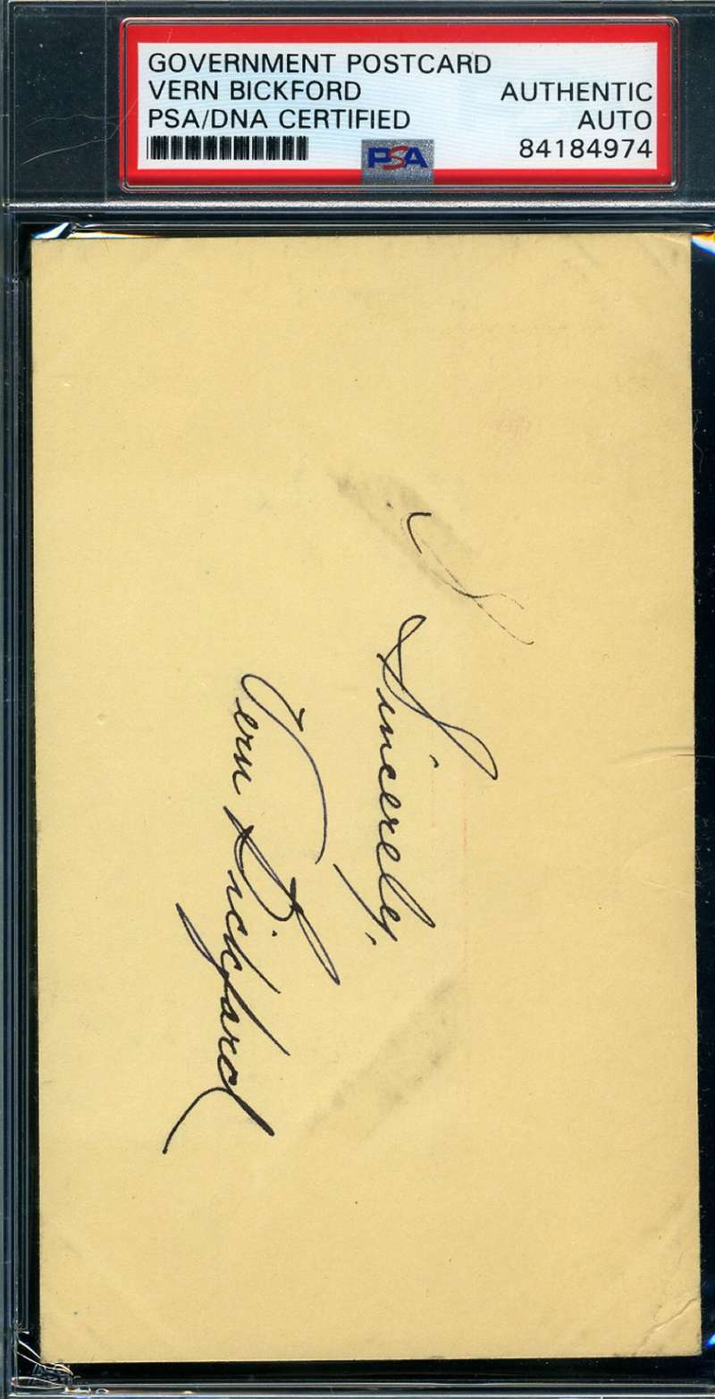 Vern Bickford PSA DNA Coa Autograph Hand Signed 1952 GPC