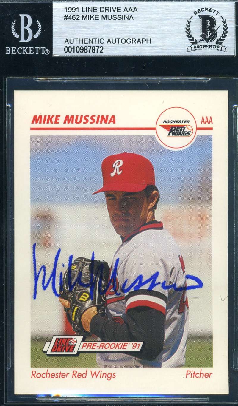 Mike Mussina 1991 Line Drive Rookie BAS Beckett Coa Autograph Authentic Hand Signed