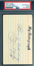 Jack Sharkey PSA DNA Coa Hand Signed 3x5 Index Card Autograph