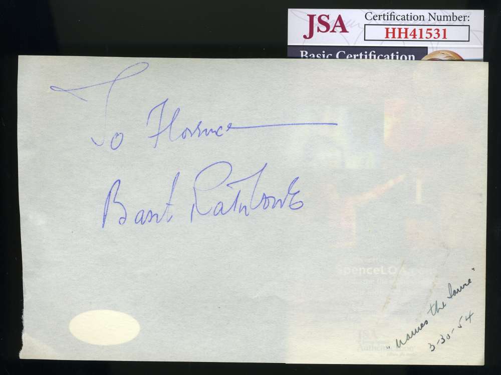 Basil Rathbone JSA Coa Signed 1954 Album Page Autograph