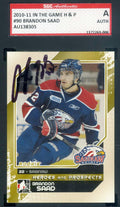 Brandon Saad 2010 11 In The Game Rookie SGC Coa Autograph Authentic Hand Signed