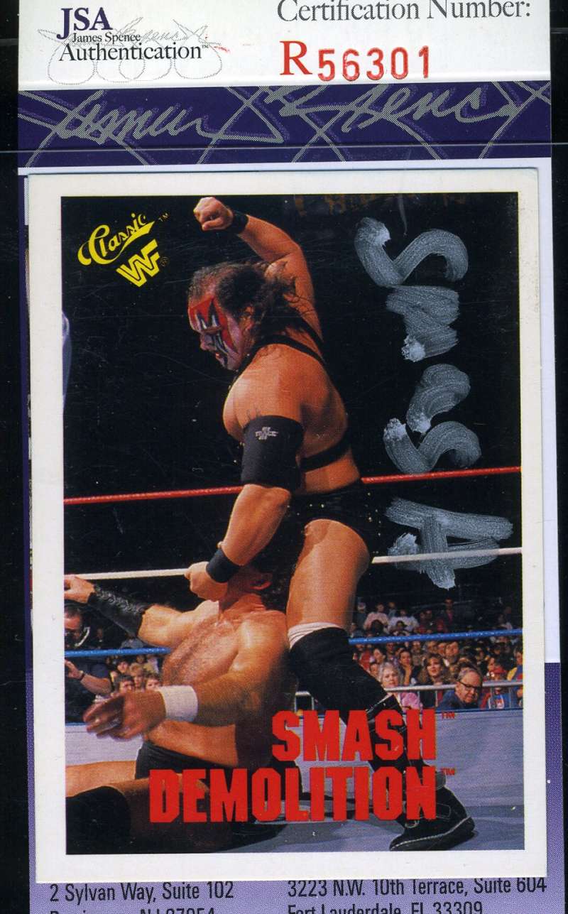 Smash Demolition 1990 Classic WWF JSA Coa Autograph Hand Signed