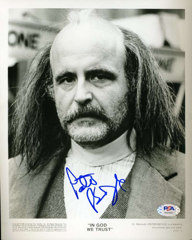 Peter Boyle Psa Dna Coa Signed 8x10 In God We Trust Photo Autograph